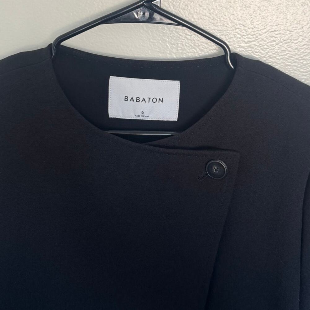 Babaton Long Black Structured Coat in Black Size 6 - Picture 4 of 5